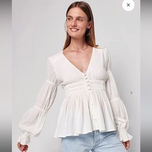 Faherty Colette Organic Cotton Top Size Medium